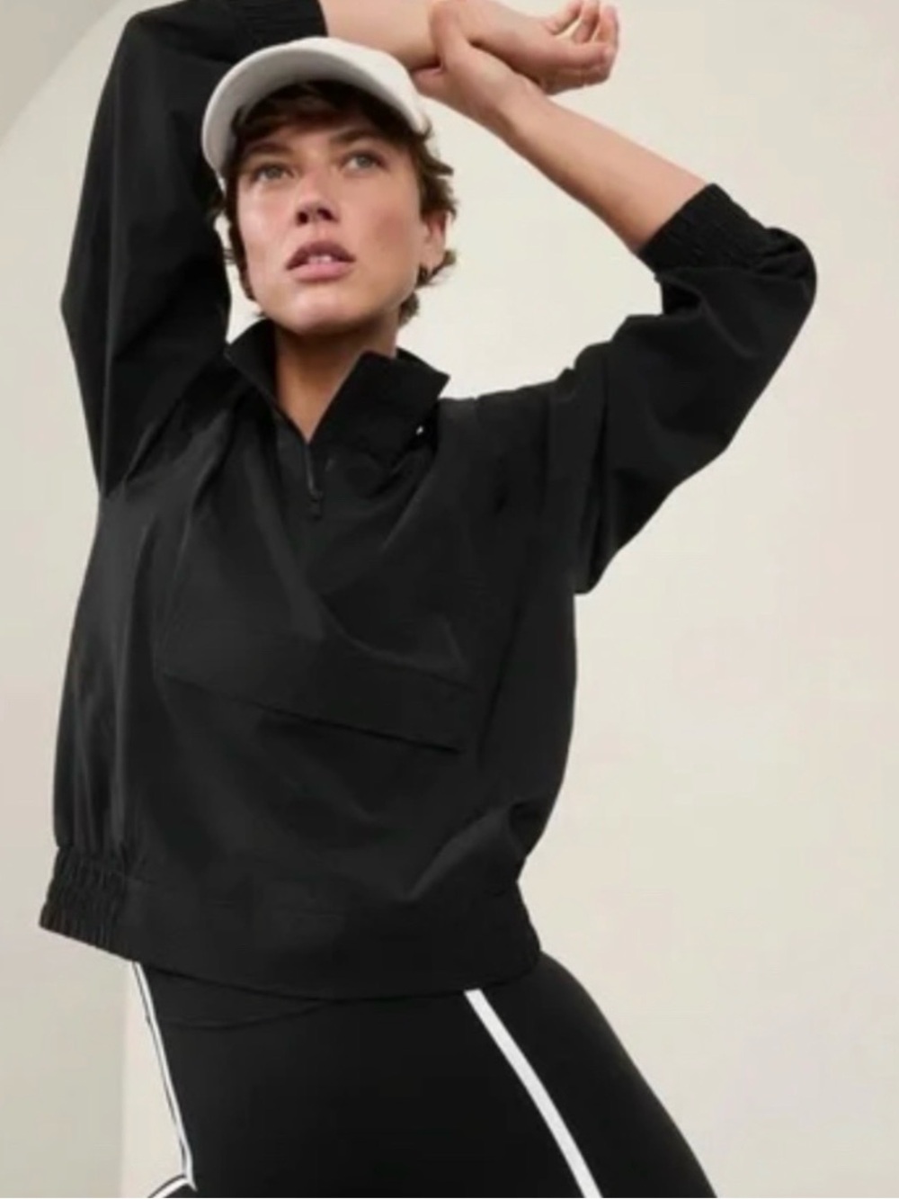 Athleta Black Half-Zip Utility Pullover Jacket